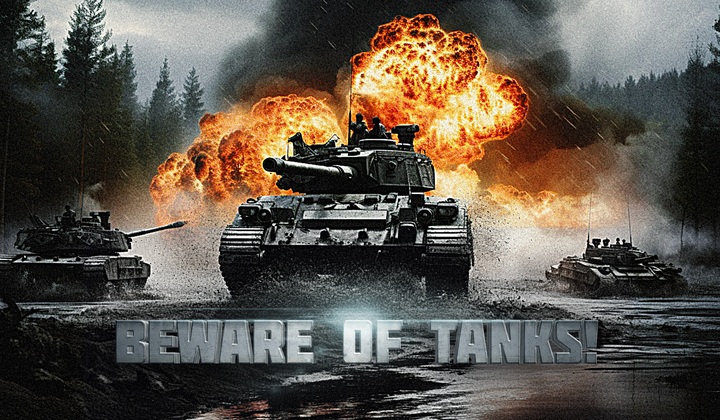 Powerful machines clash in a first sporting event for tanks