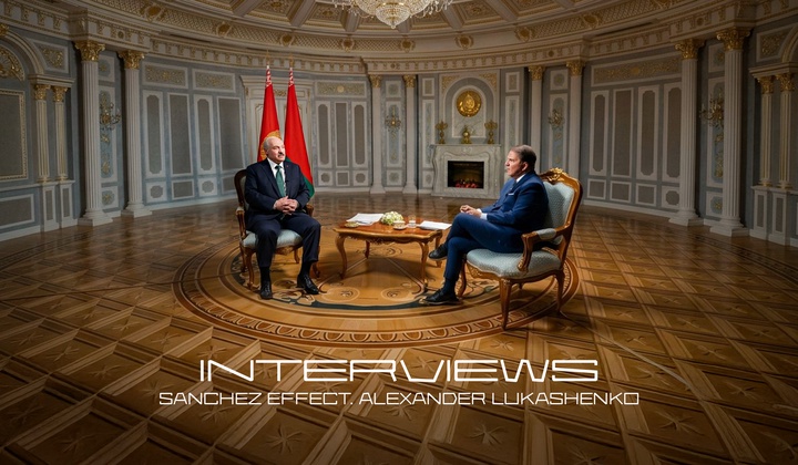 Belarusian President Alexander Lukashenko speaks with Rick Sanchez